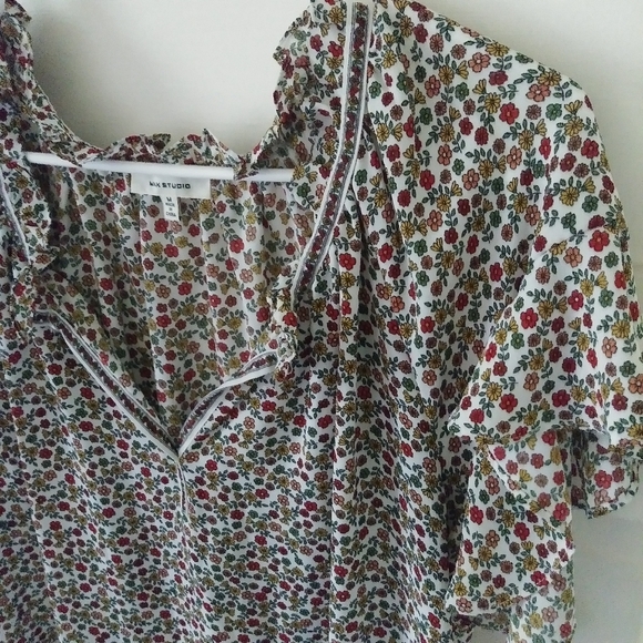 Floral Ruffle Collar Blouse - Picture 5 of 9